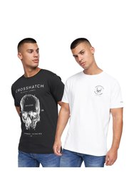 Mens Skulfux T-Shirt - Pack Of 2 - Black/White