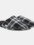 Mens Twostep Checked Slippers - Black - Black