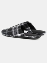 Mens Twostep Checked Slippers - Black
