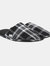 Mens Twostep Checked Slippers - Black - Black