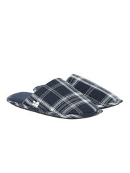 Mens Twostep Checked Slippers - Blue - Blue