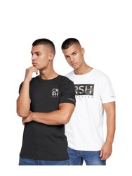 Mens Wamter T-Shirt - Pack Of 2 - Black/White