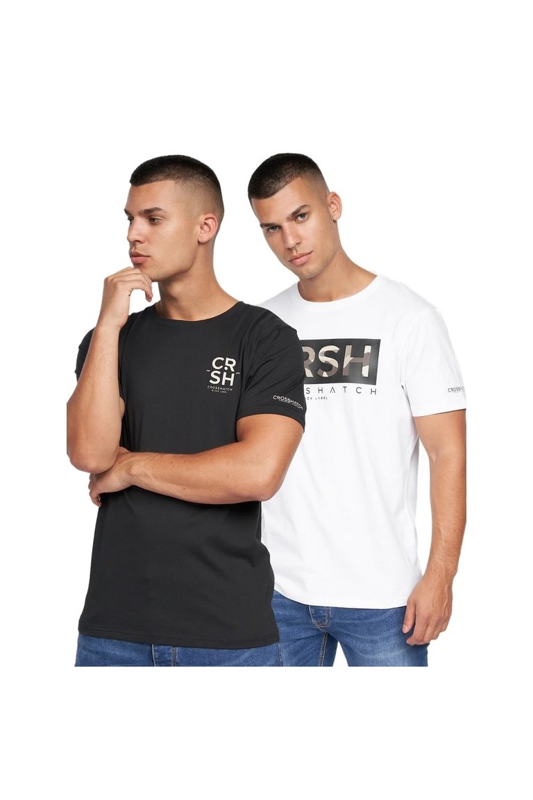 Mens Wamter T-Shirt - Pack Of 2 - Black/White