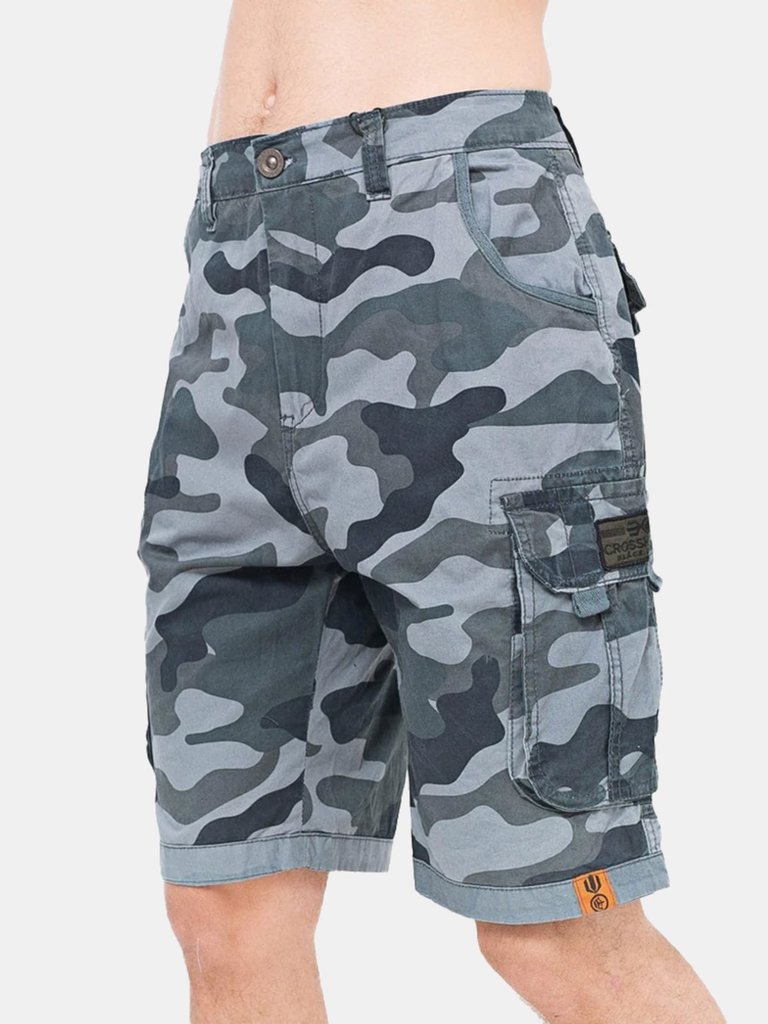 Mens Watchford Camo Cargo Shorts - Charcoal - Charcoal