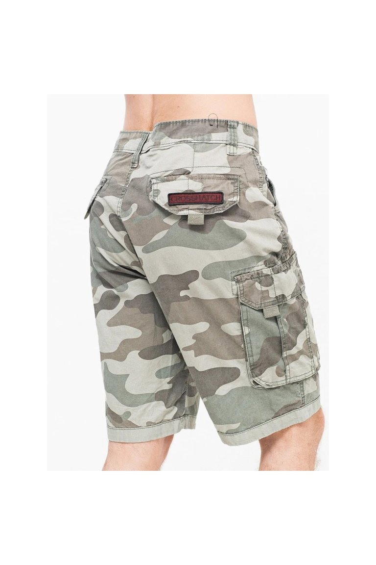 Mens Watchford Camo Cargo Shorts - Olive