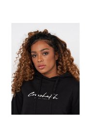 Womens/Ladies Crushaw Crop Hoodie - Black