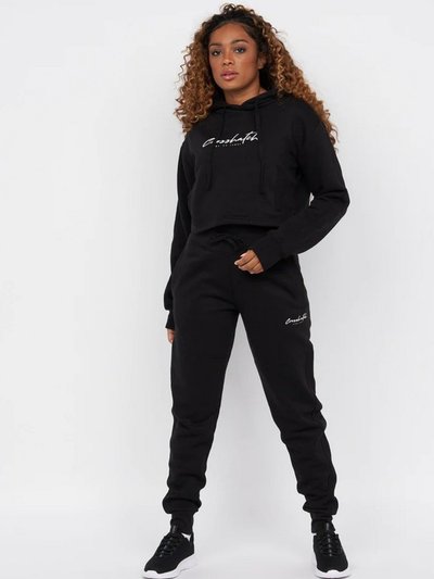 Crosshatch Womens/Ladies Crushaw Crop Hoodie - Black product