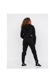 Womens/Ladies Crushaw Crop Hoodie - Black