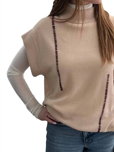 CRUSH Embroidered Honey Mock Neck Sweater product