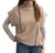 Embroidered Honey Mock Neck Sweater - Sugar/Merlot