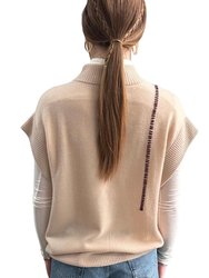 Embroidered Honey Mock Neck Sweater