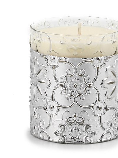 crystal_candles Crystal Candles: Bass Relief Design With Silver Leaf Finish - (10 Oz) product