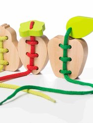 Wise Elk/Cubika Wooden Lacing Toy Set - Fruits