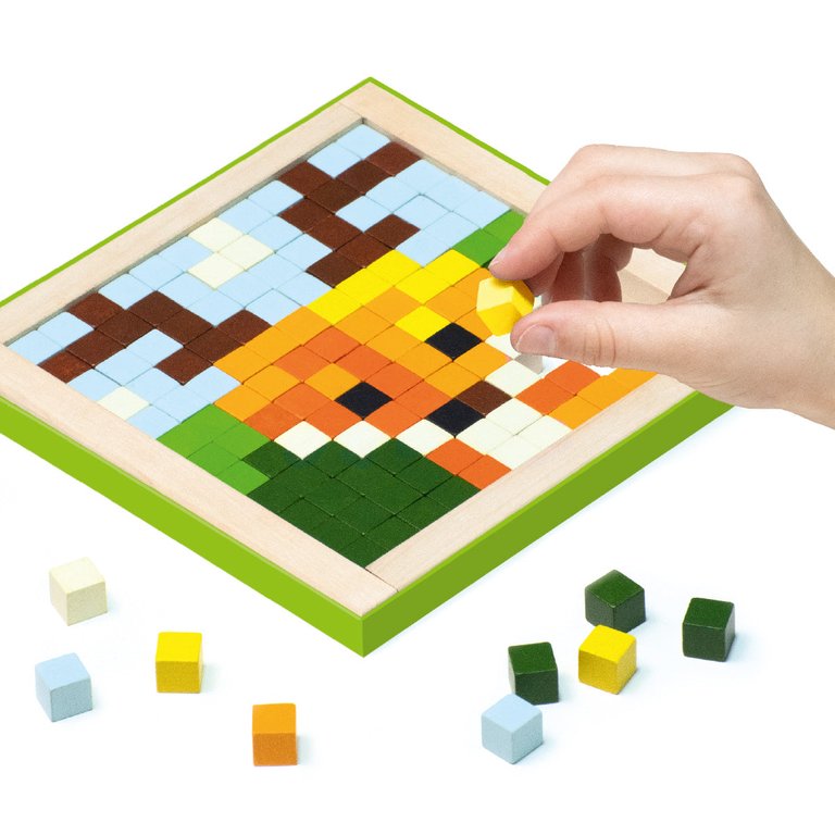 Wise Elk/Cubika Wooden Mosaic Kit - Wooden Pixels Animals, 250 PCS.