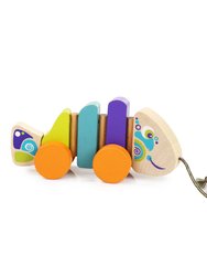 Wise Elk/Cubika Wooden Push&Pull Toy - Walk-A-Long Fish