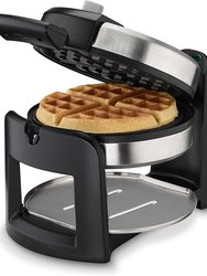 Round Flip Belgian Waffle Maker