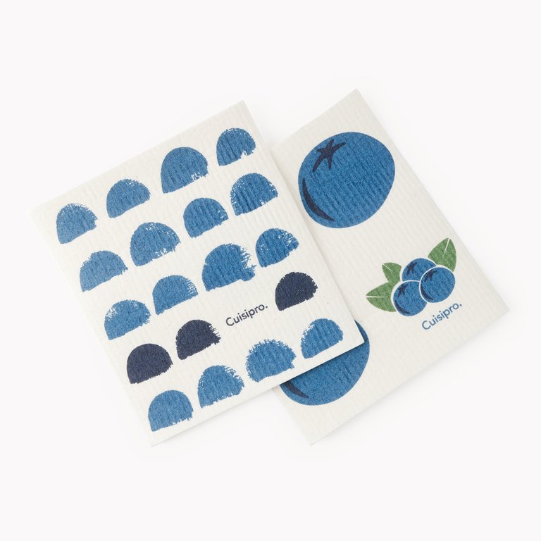 Cuisipro All Purpose Eco-Cloth 2pk - Blue Dots/Blueberry