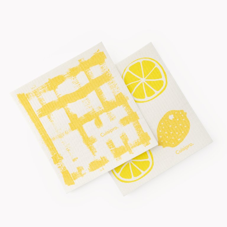 Cuisipro All Purpose Eco-Cloth 2pk - Yellow Stripe / Lemon