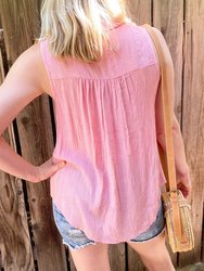 Lisette - Smocked Tie Front Sleeveless Top | S-3 X