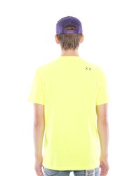 3D Clean Shimuchan Logo  Short Sleeve Crew Neck Tee In Highlighter Green