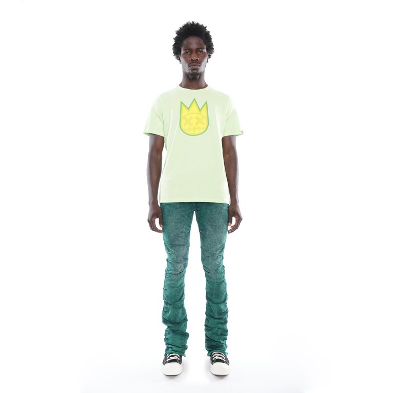 3D Clean Shimuchan Logo Short Sleeve Crew Neck Tee In Patina Green