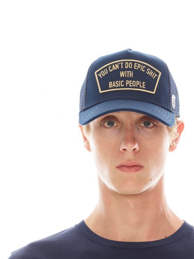 Cult of Individuality Cant Do Epic Sh*t Mesh Back Trucker Curved Visor Navy Hat product