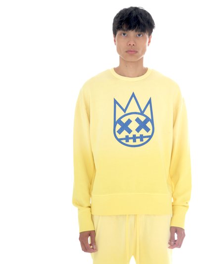Cult of Individuality Core Crew Neck Fleece In Vintage Yellow product