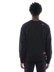 Crew Neck Fleece Sweatshirt In Black