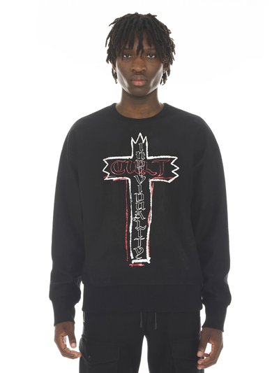 Cult of Individuality French Terry Crew Neck Sweatshirt "Cross" product
