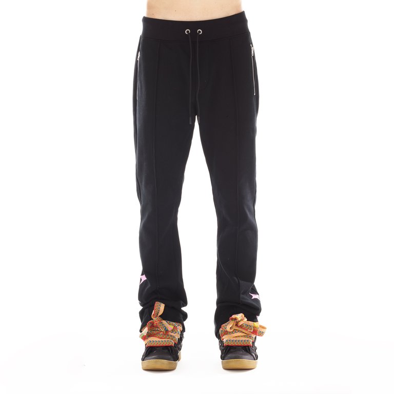 Hipster Sweatpants "life Is Pain" In Black - Black