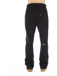 Hipster Sweatpants "life Is Pain" In Black
