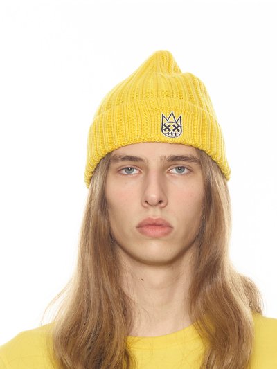 Cult of Individuality Knit Hat With Black And White In Maize product
