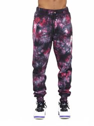 Novelty Sweatpant In Merlot Tie Dye