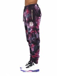 Novelty Sweatpant In Merlot Tie Dye