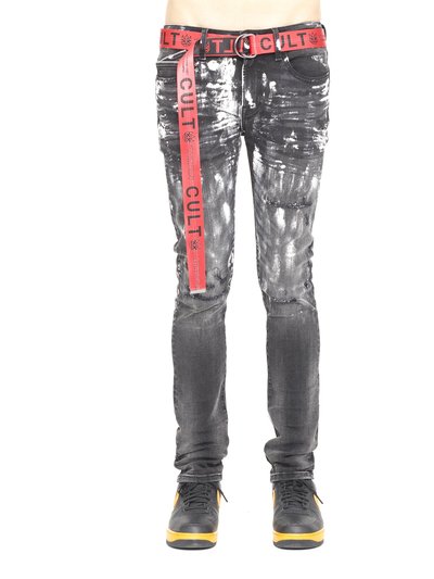 Cult of Individuality Punk Super Skinny Belted Jeans In Pain product