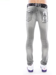 Punk Super Skinny Belted Stretch Jeans In  Maeve
