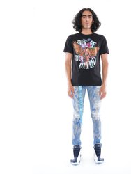 Punk Super Skinny Belted Stretch Jeans In Scratch