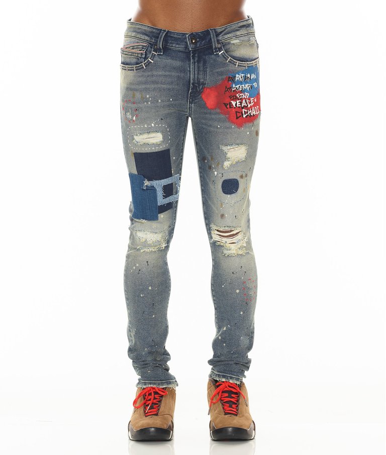 Punk Super Skinny Jeans In Basq - Blue