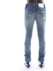 Punk Super Skinny Jeans In Blue Streak
