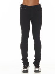 Punk Super Skinny Jeans In Crystal  - Black