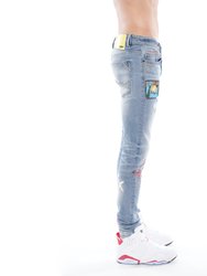 Punk Super Skinny Jeans In Def Leppard