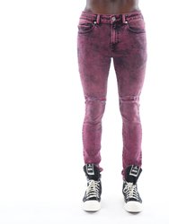 Punk Super Skinny Jeans In Ruby Red - Multi