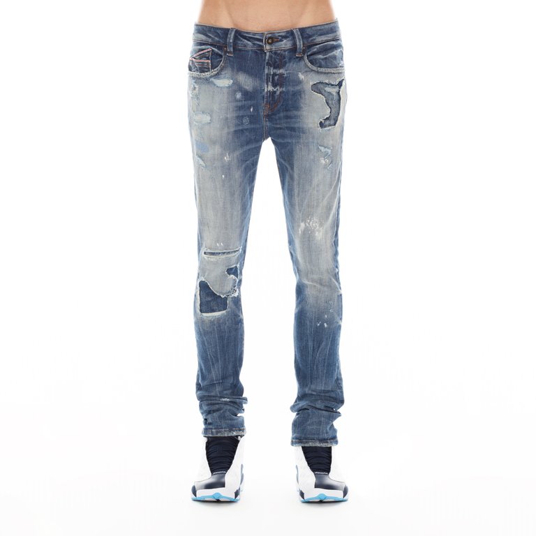 Punk Super Skinny Jeans In Thumper - Blue