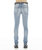 Punk Super Skinny Stretch Jeans With White Belt - Blue