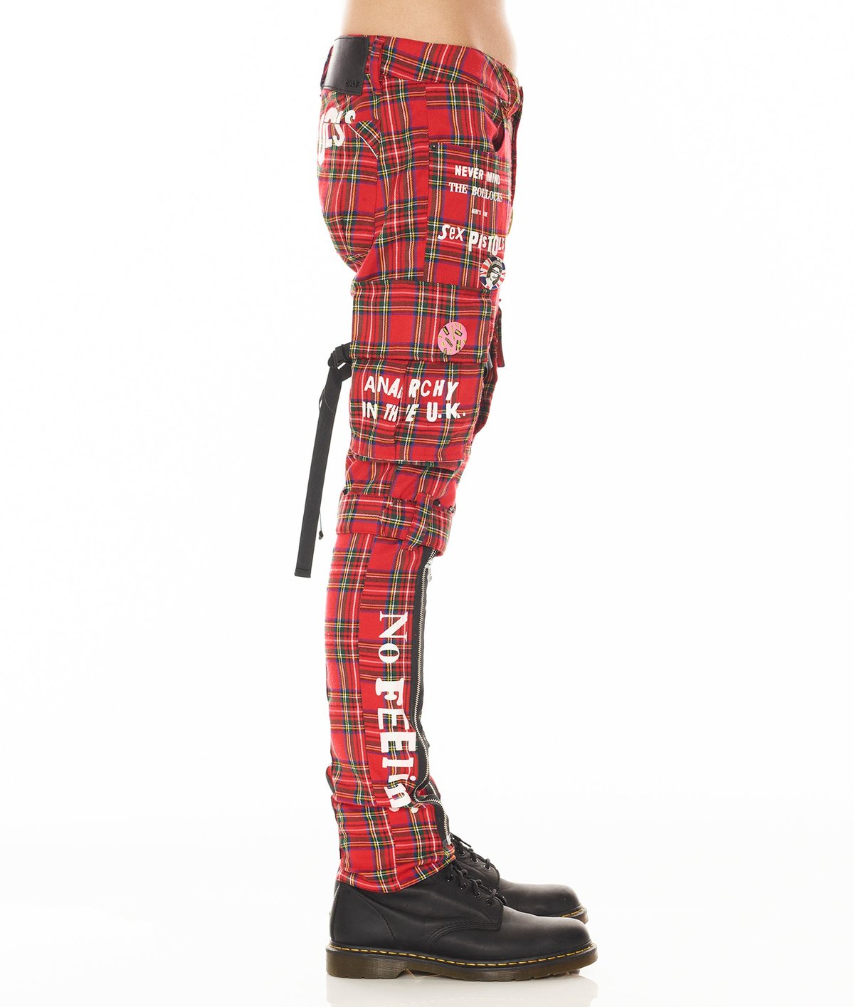 Cult of Individuality Red Rocker Cargo Sex Pistols Pant In Plaid