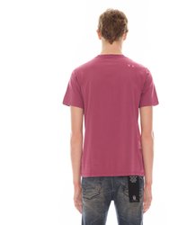 Shimuchan Brushed Logo Short Sleeve Crew Neck Tee 26/1's In Cabernet