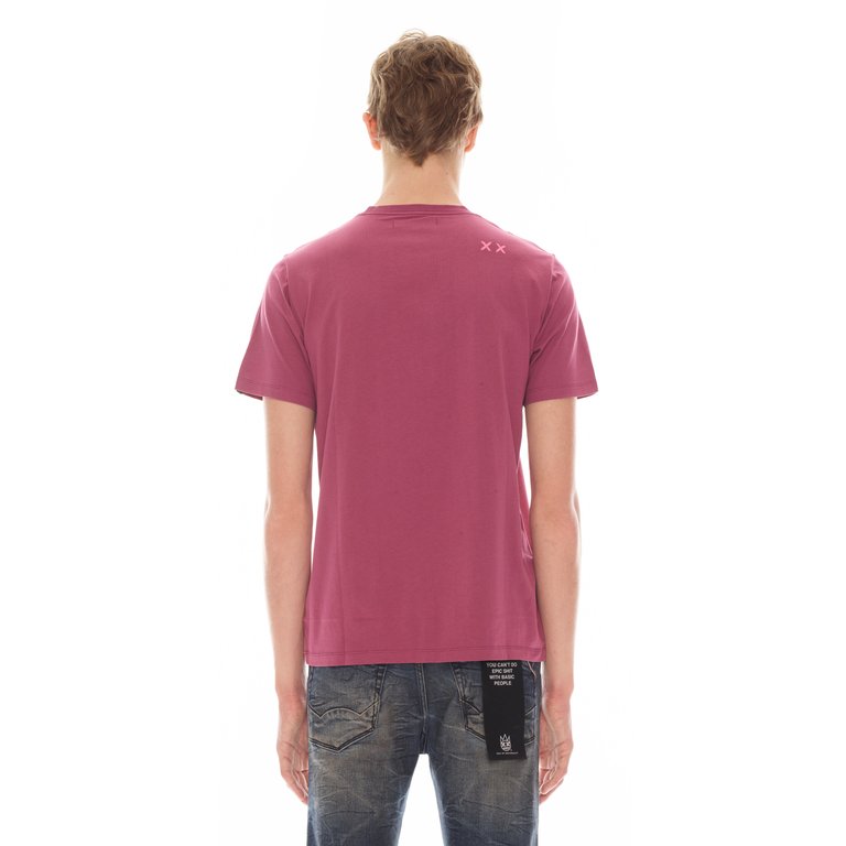 Shimuchan Brushed Logo Short Sleeve Crew Neck Tee 26/1's In Cabernet