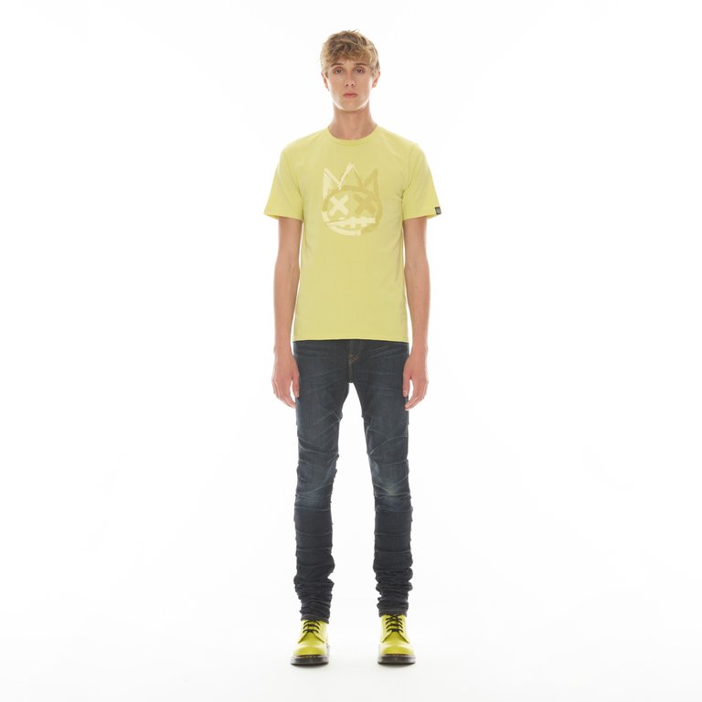 Shimuchan Brushed Logo Short Sleeve Crew Neck Tee 26/1'S In Canary - Yellow