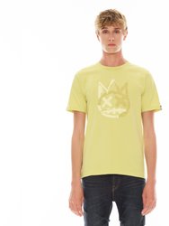 Shimuchan Brushed Logo Short Sleeve Crew Neck Tee 26/1'S In Canary