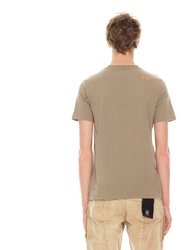 Shimuchan Brushed Logo Short Sleeve Crew Neck Tee  26/1's in Moss